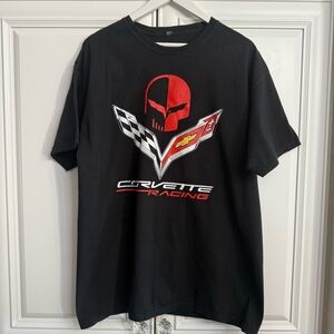 M&O Gold Men's/ Unisex XL Corvette Short Sleeve T-Shirt Corvette Decal Front